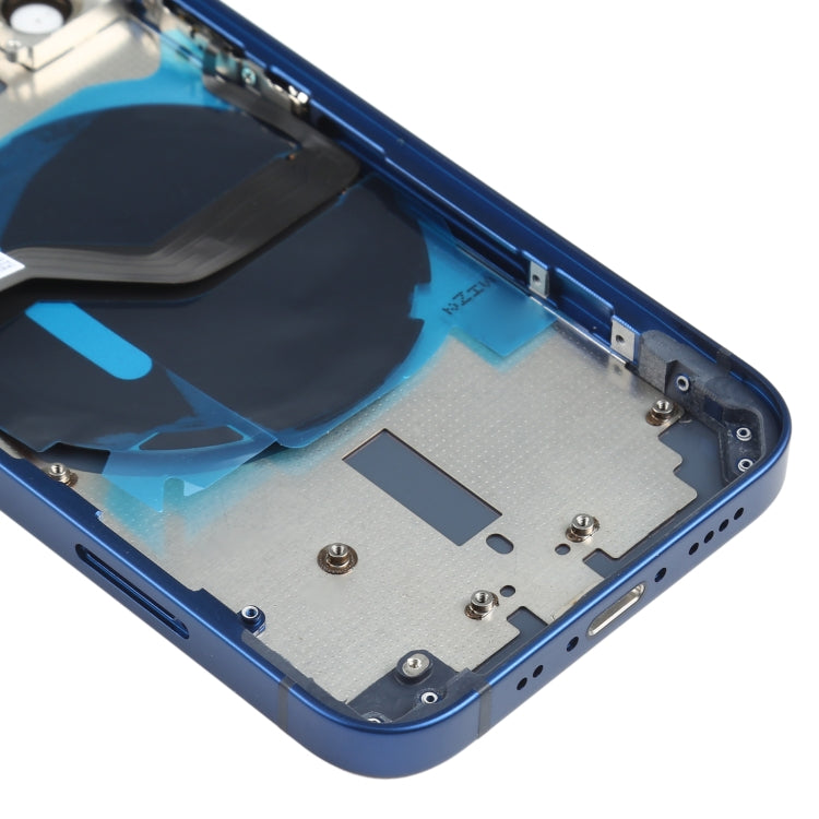 Tapa Trasera de la Batería (con llaves Laterales y Bandeja de Tarjetas y Power + Volumen Flex Cable y Módulo de Carga Inalámbrico) Para iPhone 12 Mini (Azul)
