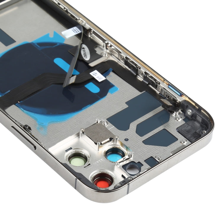 Ensemble de couvercle de batterie arrière (avec touches latérales et haut-parleur et moteur et objectif de caméra et plateau de carte et bouton d'alimentation + bouton de volume + port de charge et module de charge sans fil) pour iPhone 12 promax