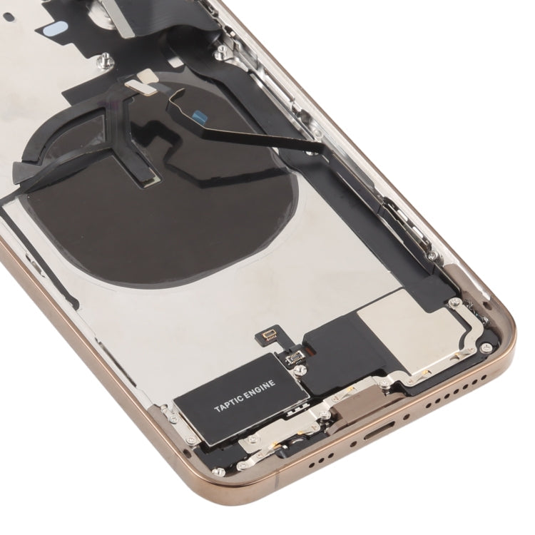 Imitation coque arrière pour iPhone 12 Pro Max pour iPhone XS MAX (avec plateau de carte SIM et touches latérales câble flexible d'alimentation + volume et câble flexible du module de charge et moteur de vibration) (doré)