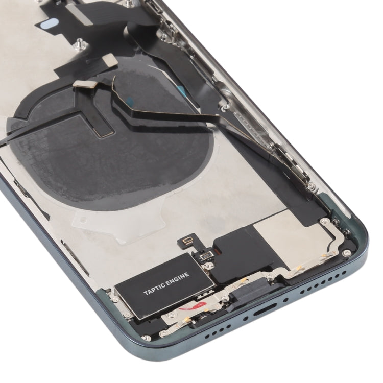 Imitation coque arrière pour iPhone 12 Pro Max pour iPhone XS MAX (avec plateau de carte SIM et touches latérales câble d'alimentation + volume flexible et module flexible de charge et haut-parleur vibrant) (Bleu)