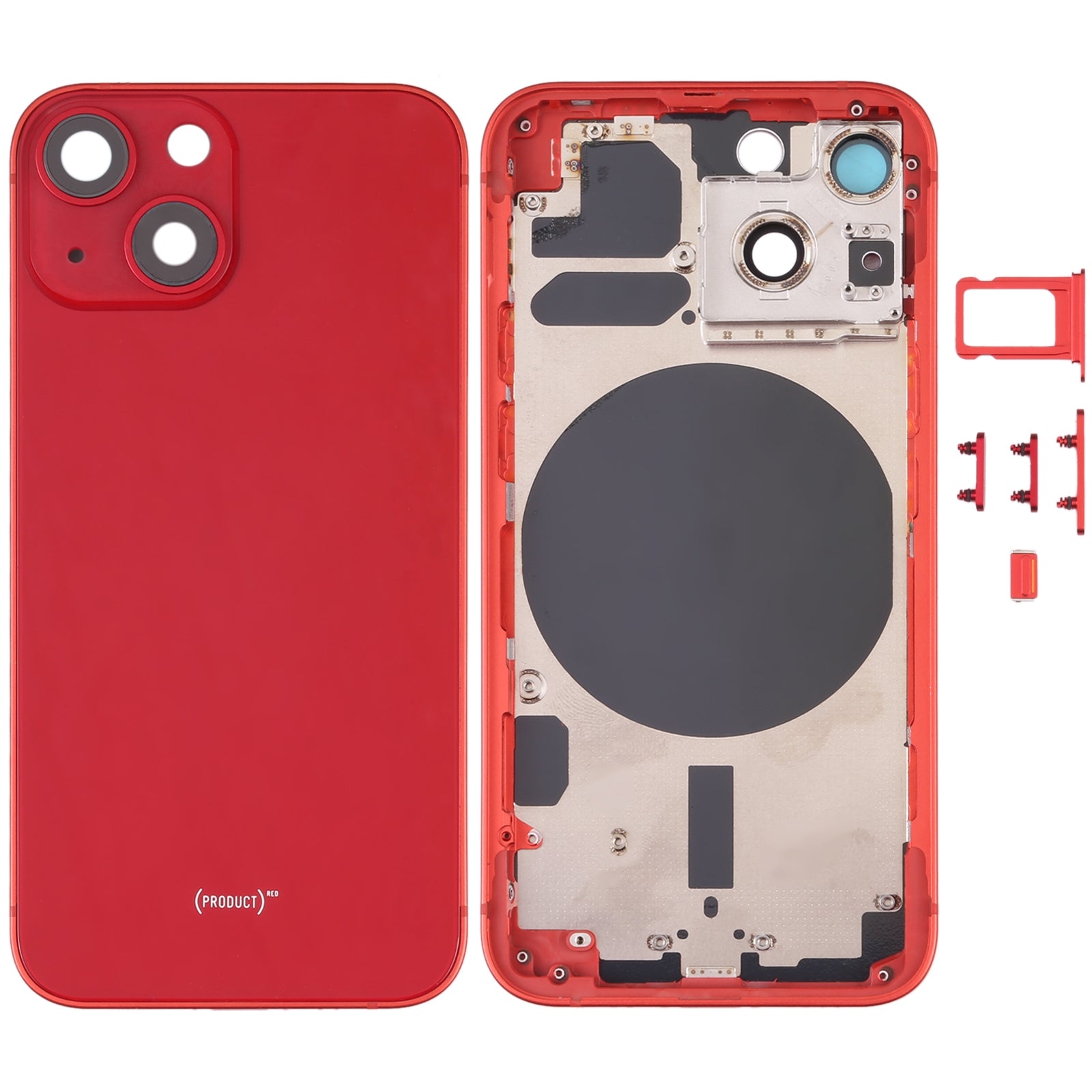 Carcasa Chasis Tapa Bateria Apple iPhone 13 Mini Rojo