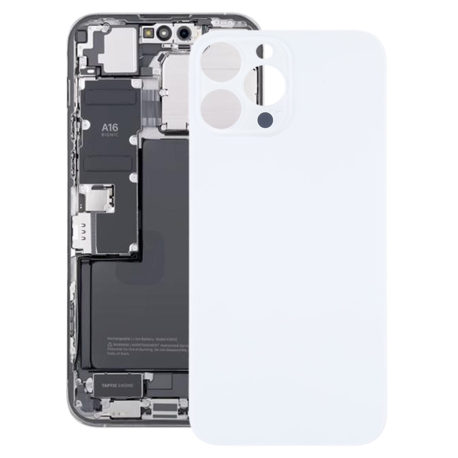 Cache Batterie Coque Arrière Apple iPhone 14 Pro Max Blanc