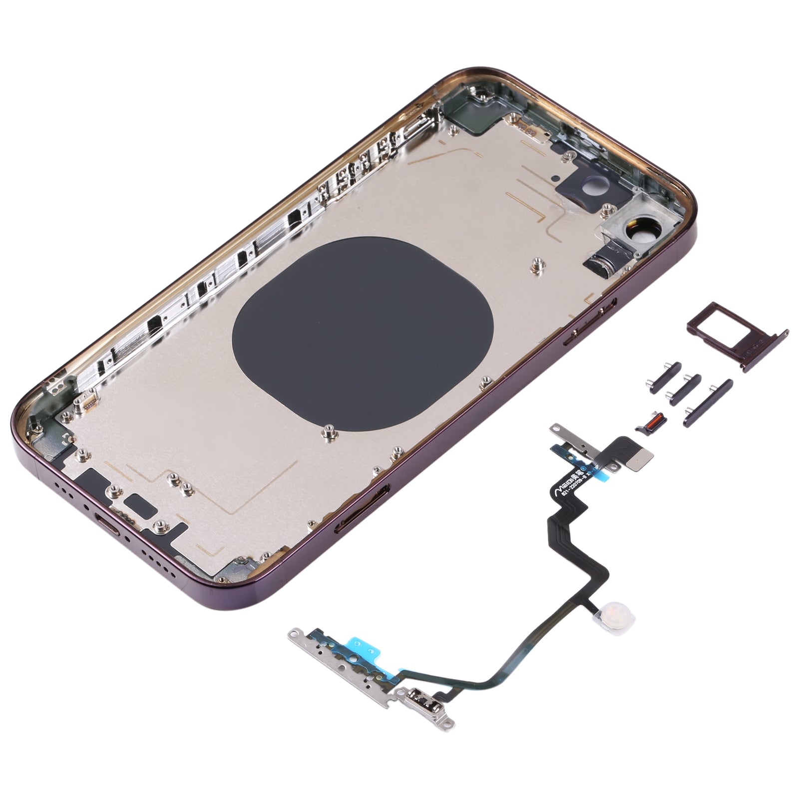 Carcasa Chasis Tapa Bateria Apple iPhone XR imitacion iPhone 14 Pro Morado
