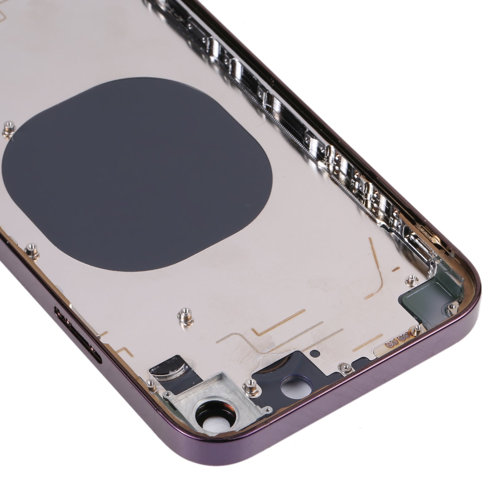 Carcasa Chasis Tapa Bateria Apple iPhone XR imitacion iPhone 14 Pro Morado