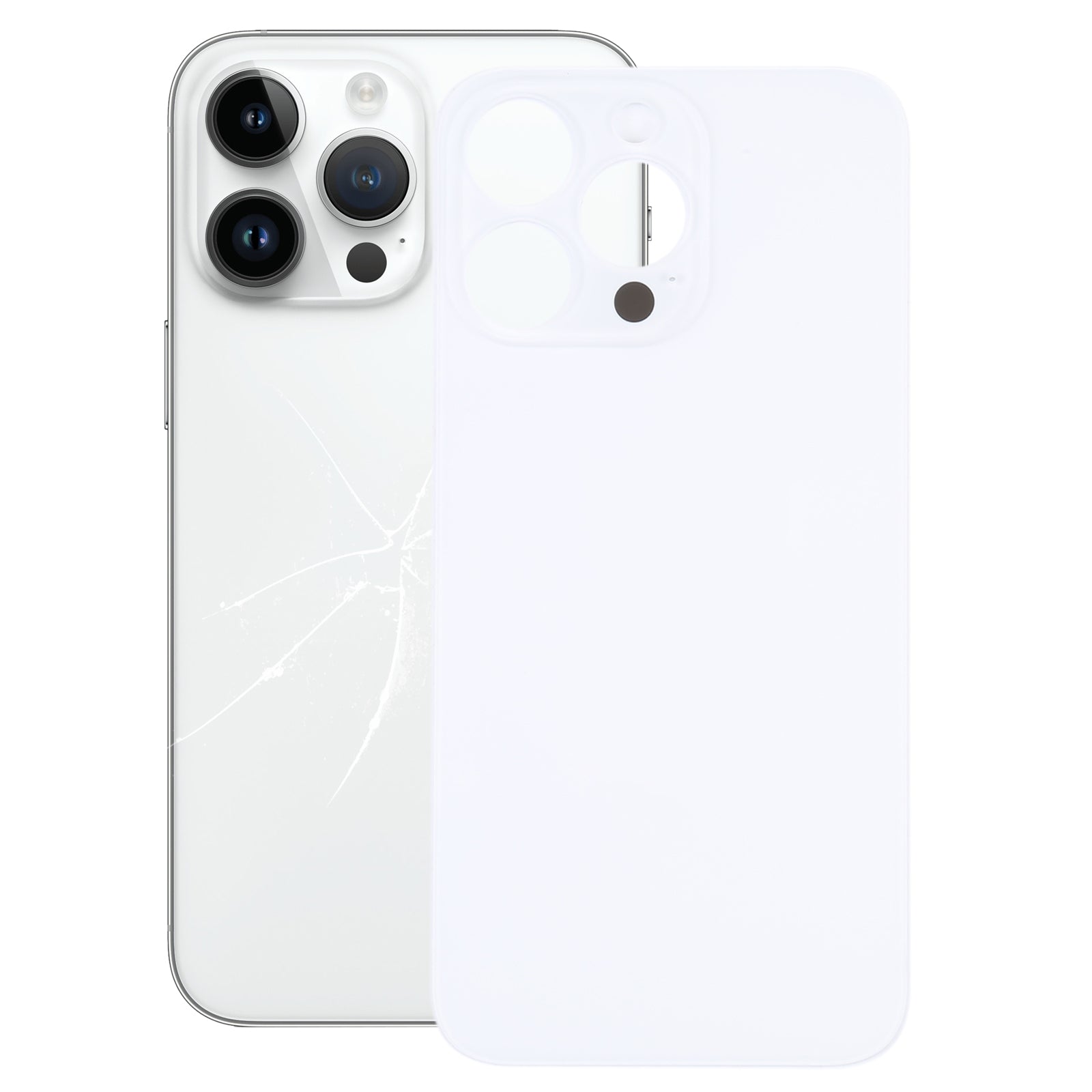 Cache Batterie Cache Arrière Grand Trou Apple iPhone 14 Pro Blanc