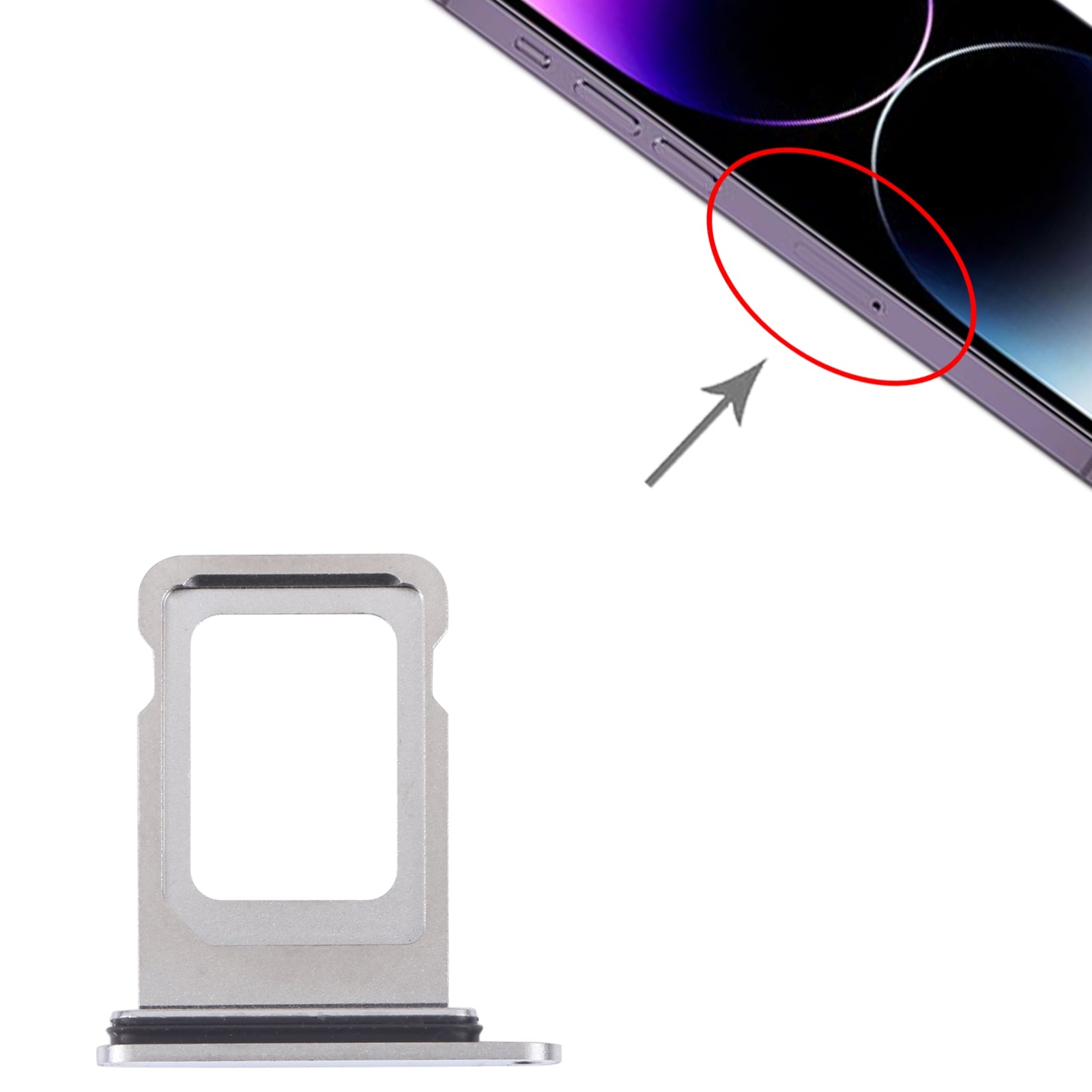 DUAL SIM SIM Holder Tray Apple iPhone 14 Pro Max Silver