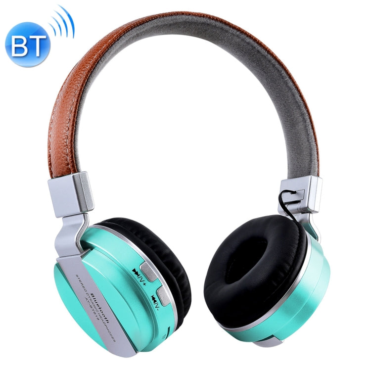 BTH-858 Casque Bluetooth V4.2 avec qualité sonore stéréo Distance Bluetooth : 10 m Prise en charge de l'entrée audio 3,5 mm et FM pour iPad iPhone Galaxy Huawei Xiaomi LG HTC et autres téléphones intelligents (Vert)