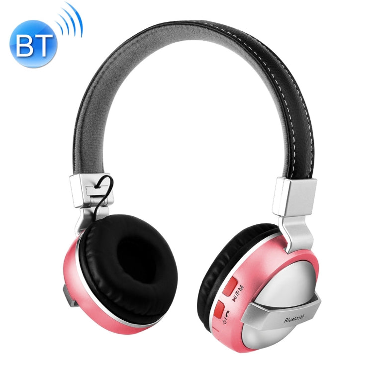 BTH-868 Stereo Sound Quality V4.2 Bluetooth Bluetooth Headphones Distance: 10M Supports 3.5mm Audio Input and FM (Pink)