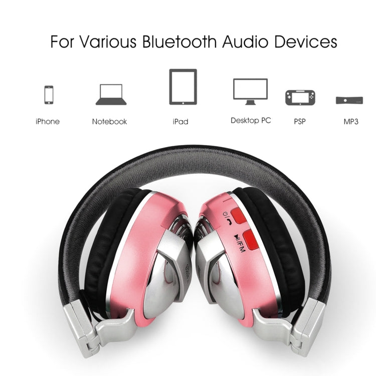 BTH-868 Calidad de Sonido Stereo V4.2 Bluetooth Auriculares Bluetooth Distancia: 10M admite la entrada de Audio de 3.5 mm y FM (Rosa)