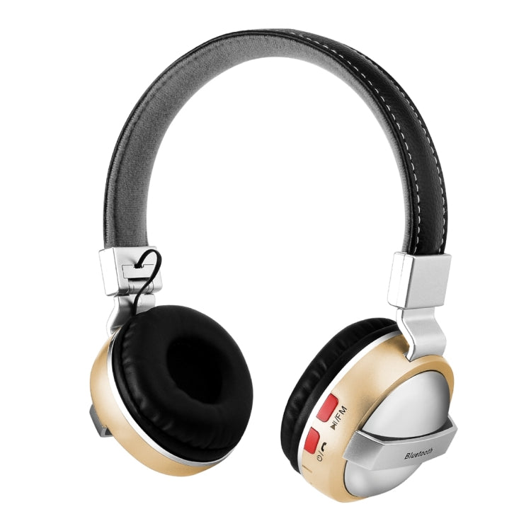 BTH-868 Stereo Sound Quality V4.2 Bluetooth Headphones Bluetooth Distance: 10M Supports 3.5mm Audio Input and FM (Gold)