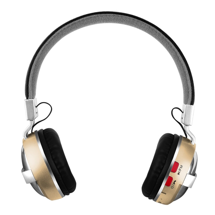 BTH-868 Calidad de Sonido Stereo V4.2 Bluetooth Auriculares Distancia Bluetooth: 10M Admite la entrada de Audio de 3.5 mm y FM (Oro)