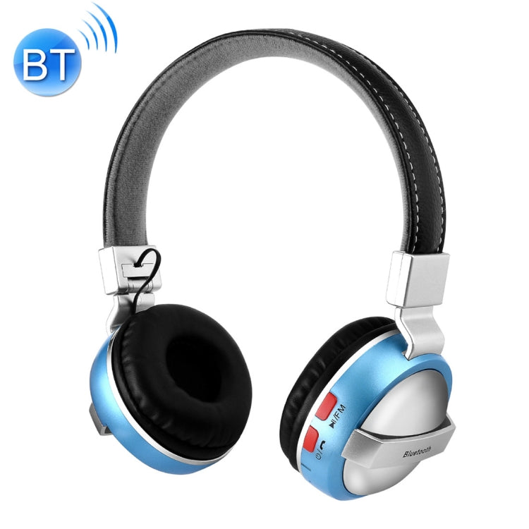 BTH-868 Stereo Sound Quality V4.2 Bluetooth Headphones Bluetooth Distance: 10M Supports 3.5mm Audio Input and FM (Blue)