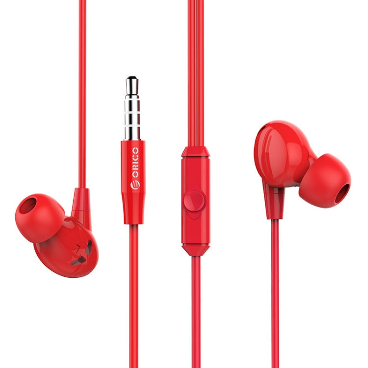 ORICO SOUNDPLUS-RP1 1.2m Auriculares de música internos con Micrófono Para iPhone Galaxy Huawei Xiaomi LG HTC y otros Teléfonos Inteligentes (Rojo)