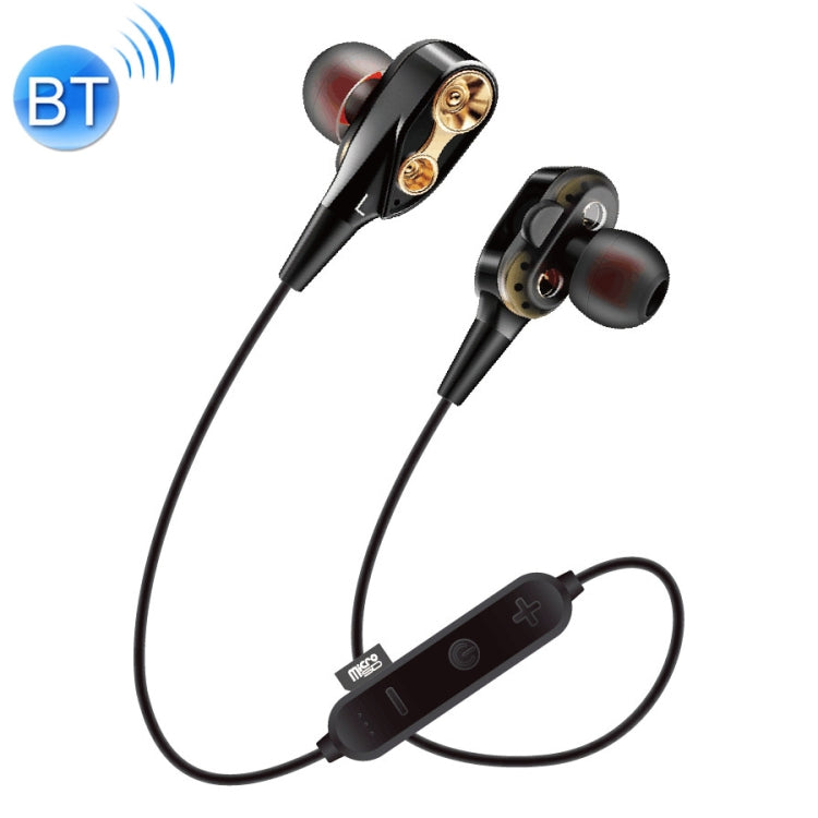 MG-G23 Portable Bluetooth V5.0 Bluetooth Sports Headphones with 4 Speakers (Black)