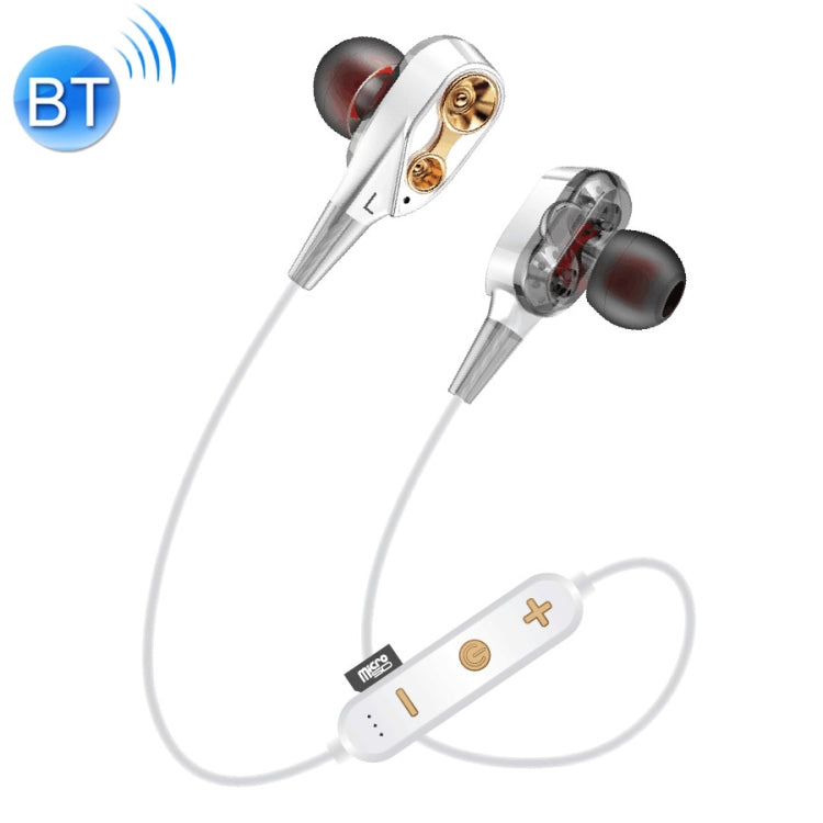 MG-G23 Portable Bluetooth V5.0 Bluetooth Sports Headphones with 4 Speakers (White)