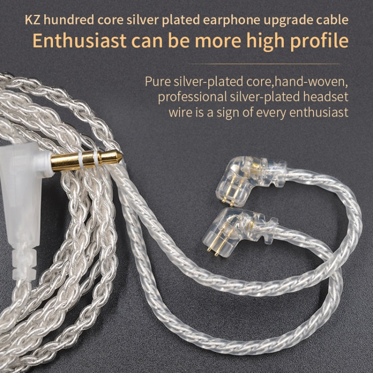 KZ C 8 Pin Oxygen Free Copper Silver Plated Upgrade Cable for KZ ZSN Headphones (White)