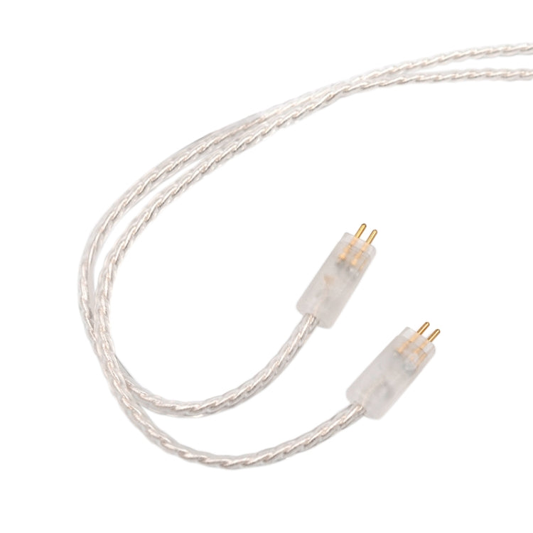 KZ A 8 Pin Oxygen Free Copper Silver Plated Upgrade Cable for KZ ZS3 / ZS4 / ZS5 / ZS6 / ZSA Headphones (White)