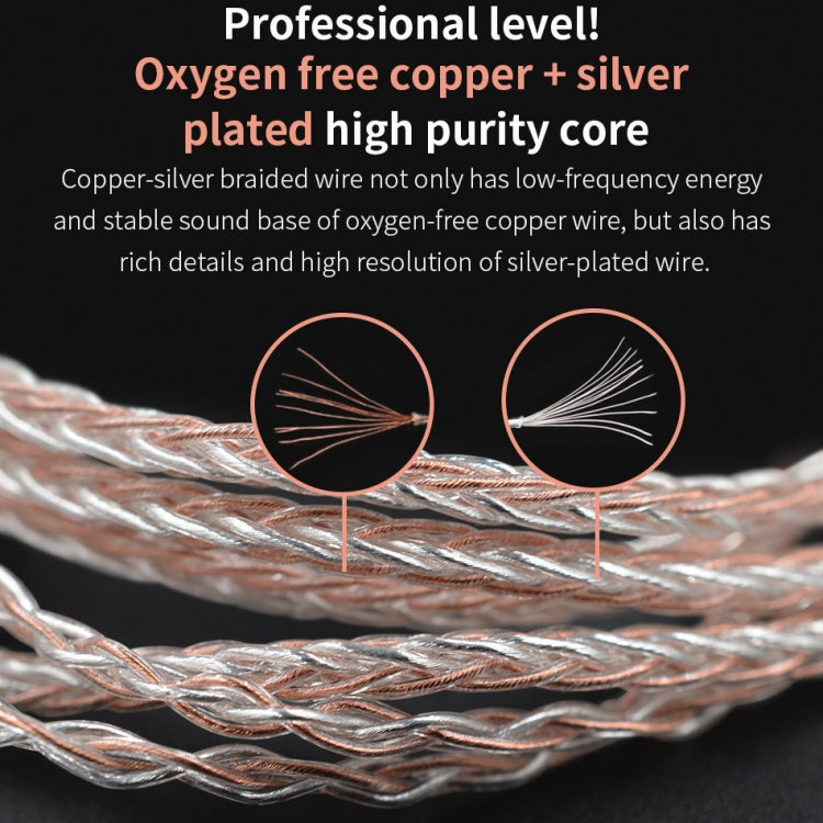 KZ A Silver Copper Mixed Upgrade Cable for KZ ZS3 / ZS4 / ZS5 / ZS6 / ZSA Headphones