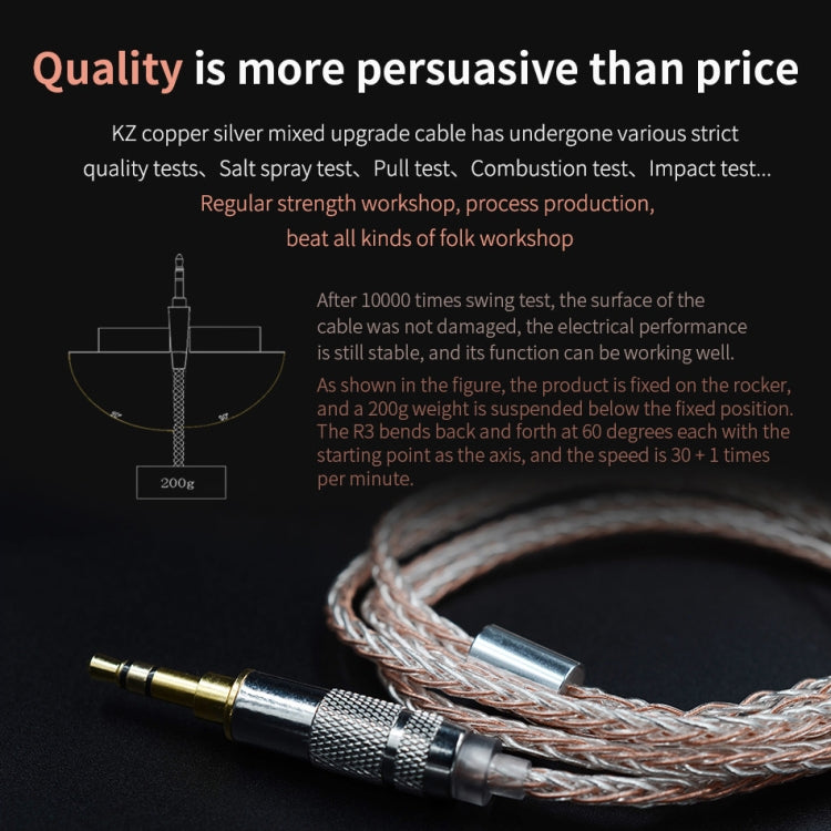 KZ A Silver Copper Mixed Upgrade Cable for KZ ZS3 / ZS4 / ZS5 / ZS6 / ZSA Headphones