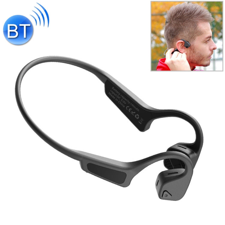 Casque sans fil Bluetooth 5.0 Binaural Bone Conduction Hanging Ear Movement G18 (Gris)