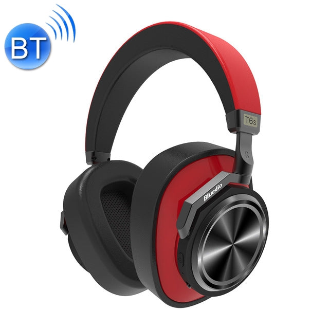 Bluedio T6S Bluetooth Version 5.0 Headphones Bluetooth Headphones Support Auto Play (Red)