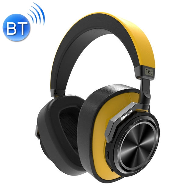 Bluedio T6S Bluetooth Version 5.0 Headphones Bluetooth Headphones Support Auto Play (Yellow)