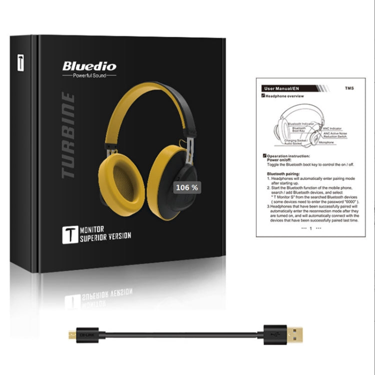 Bluedio TMS Bluetooth Versión 5.0 Auriculares Auriculares Bluetooth pueden conectar Datos en la nube a la aplicación (Negro)