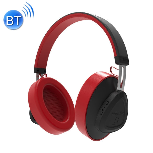 Bluedio TMS Bluetooth Version 5.0 Headphones Bluetooth Headset can connect Cloud Data to APP (Red)