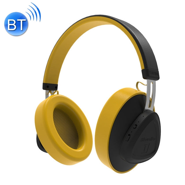 Bluedio TMS Bluetooth Version 5.0 Headphones Bluetooth Headset can connect Cloud Data to App (Yellow)