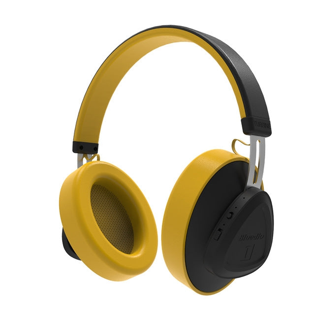 Bluedio TMS Bluetooth Version 5.0 Headphones Bluetooth Headset can connect Cloud Data to App (Yellow)