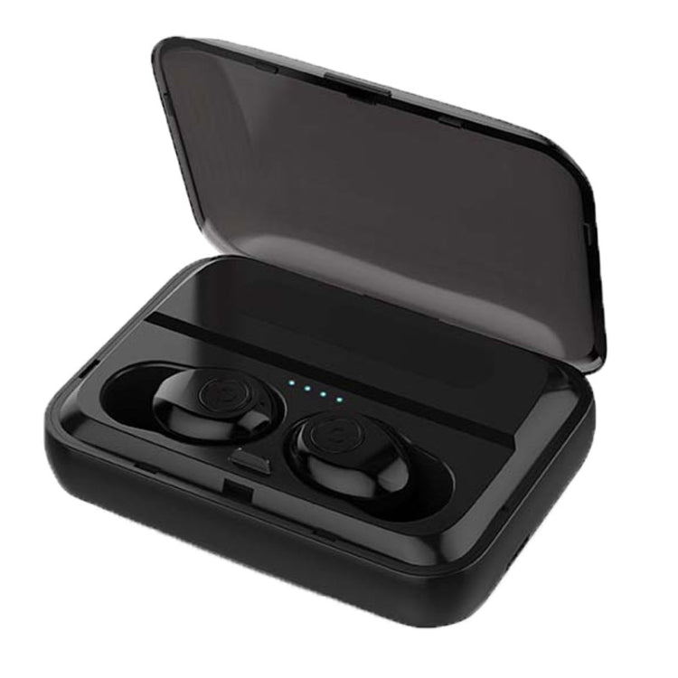 F9 TWS V5.0 Binaural Wireless Stereo Bluetooth Headphones with Charging Case (Black)