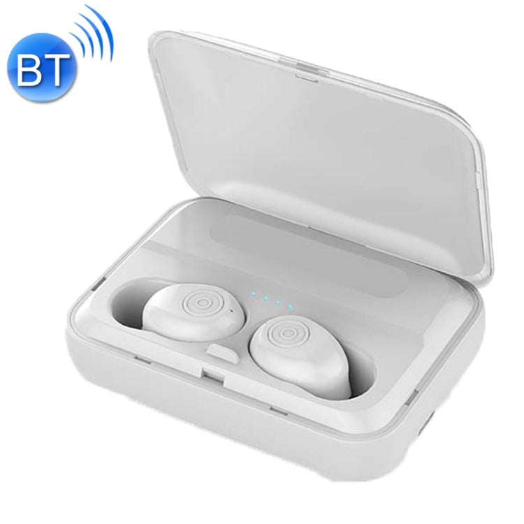 F9 TWS V5.0 Binaural Wireless Stereo Bluetooth Headphones with Charging Case (White)
