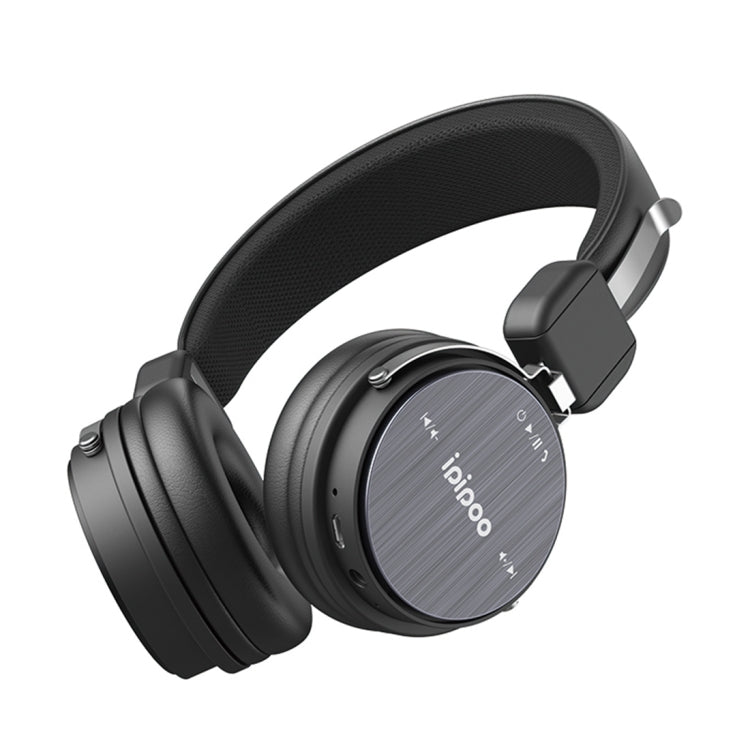 Ipipoo EP-2 Auriculares Inalámbricos Bluetooth plegables montados en la Cabeza Auriculares Stereo HiFi manos libres de soporte tecla MFB (Gris)
