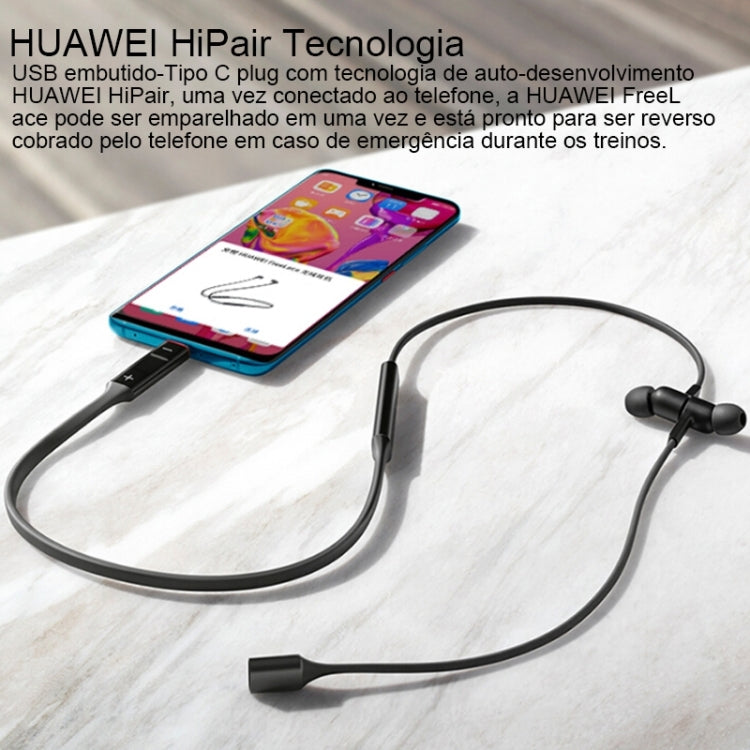 Original Huawei Freelace CM70-C Bluetooth 5.0 Étanche Suspendu Cou Sports Sports dans l'oreille Bluetooth Casque (Argent)