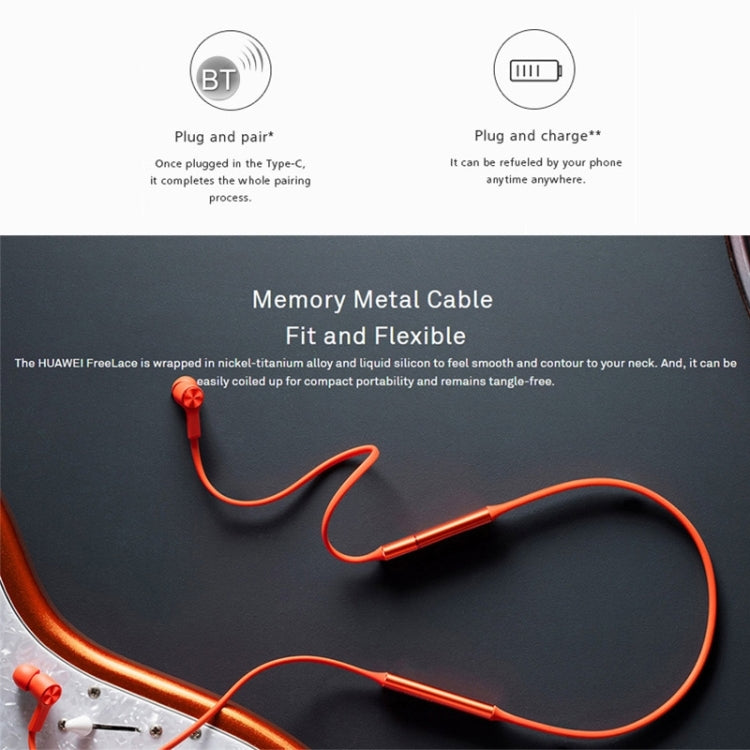 Original Huawei Freelace CM70-C Bluetooth 5.0 Waterproof Hanging Neck Sports Sports in Ear Bluetooth Headphones (Silver)
