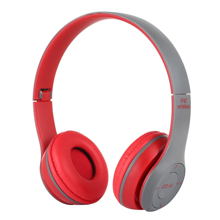 P47 plegable Auriculares Bluetooth Inalámbrico con Audio jack de 3.5mm ayuda MP3 / FM / Call (Rojo)