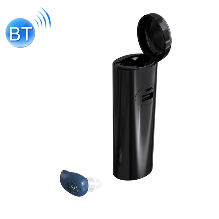 V21 Mini casque stéréo sans fil Bluetooth V5.0 avec boîtier de chargement (bleu)