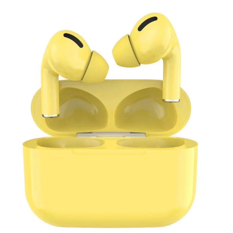 TWS Macaron Bluetooth 5.0 Touch Bluetooth Earphone with Charging Box Support HD Call and Siri and Pop-up Pairing and Bluetooth Name Change and Location Search (Yellow)