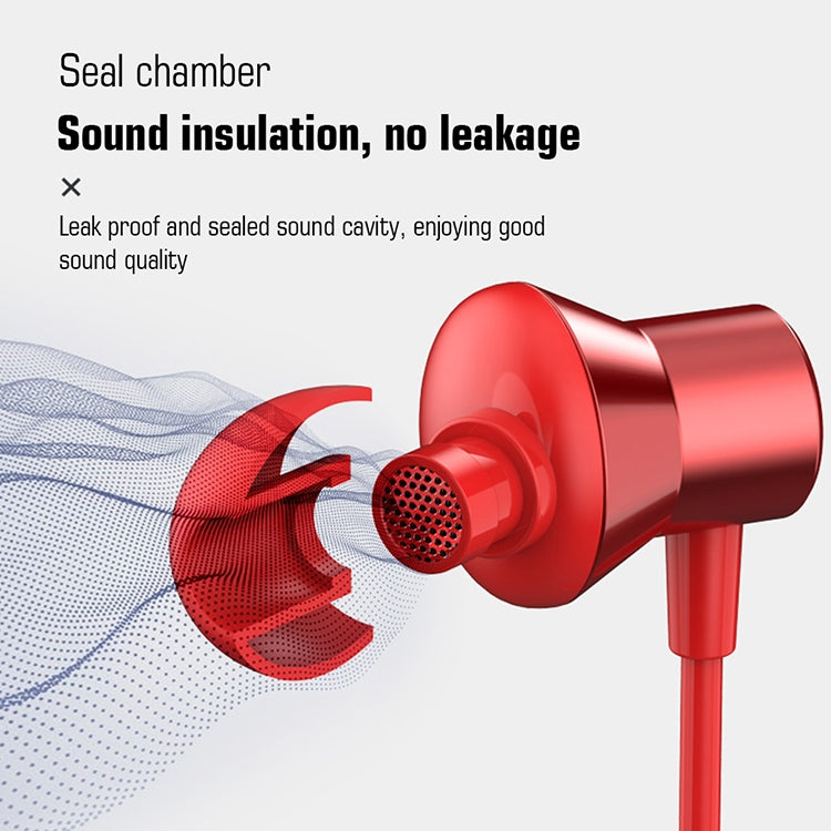 Auricular de Control con Cable en la Oreja con cancelación de ruido de alta calidad de Sonido Original Lenovo HF130 (Rojo)