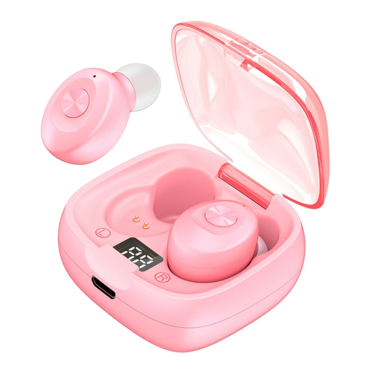 XG-8 TWS Digital Touch Screen Bluetooth Earphone with Magnetic Charging Box (Pink)