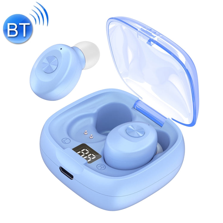 XG-8 TWS Digital Touch Screen Bluetooth Earphone with Magnetic Charging Box (Blue)