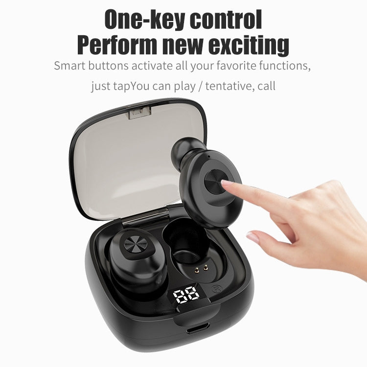 XG-8 TWS Digital Touch Screen Bluetooth Earphone with Magnetic Charging Box (White)