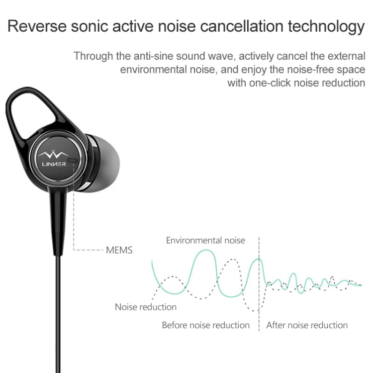 Lenovo Linner Nc21 Pro Original Sound Casque de contrôle filaire intra-auriculaire à suppression de bruit de haute qualité