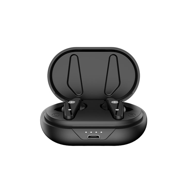 Air Plus Bluetooth 5.0 Mini Wireless Stereo Binaural Sports Bluetooth Headset with Charging Box (Black)