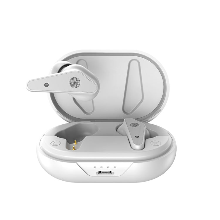 Air Plus Bluetooth 5.0 Mini Wireless Binaural Sports Bluetooth Stereo Headset with Charging Box (White)