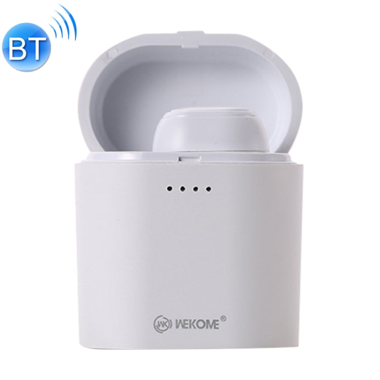 WK P6 Unilateral Bluetooth Earphone with Charging Case (White)