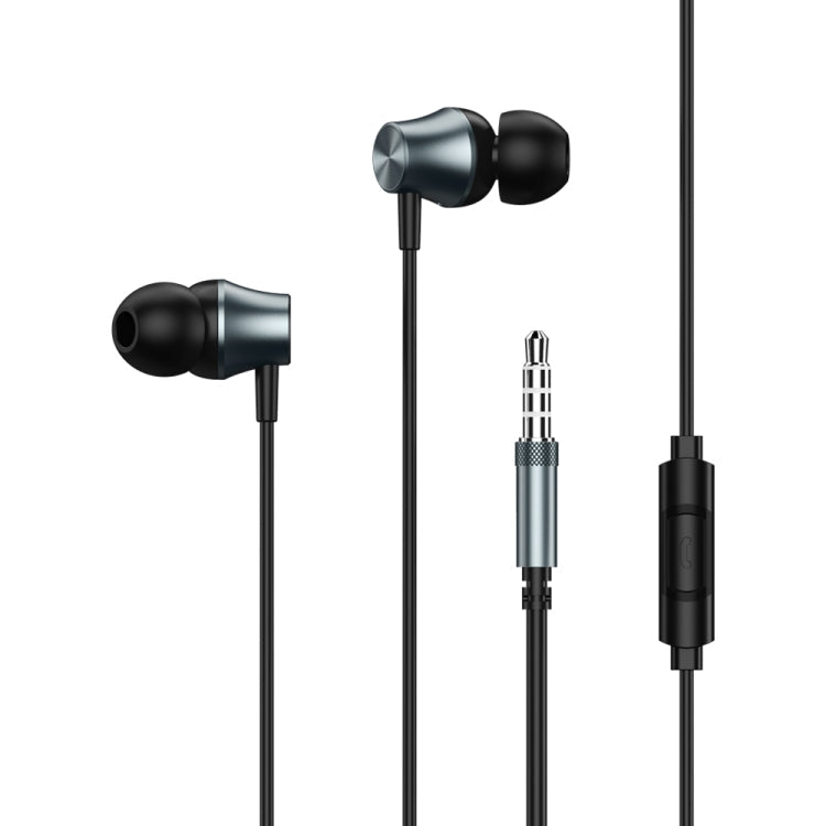 Remax RM-202 In-Ear Stereo Metal Music Earphone with Wired Control + MIC Support Handsfree (Tarnish)