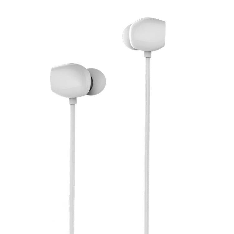 Remax RM-550 In-Ear Stereo Music Headphones with 3.5mm Gold Plug with Wired Control + Hands-Free Support Microphone (White)