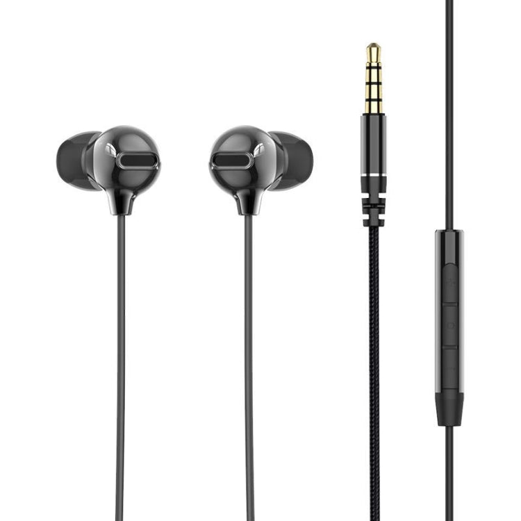 Rock Space 3.5mm Stereo Music Headphones In Ear Wired Headphones with Mic and Line Control (Black)