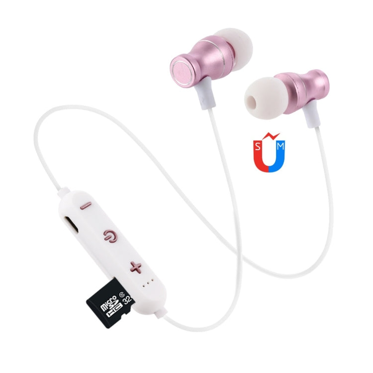 Écouteurs Bluetooth suspendus au design du cou F11 Bluetooth 4.2 Prise en charge de la lecture de musique Commutation du contrôle du volume et de la réponse (or rose)